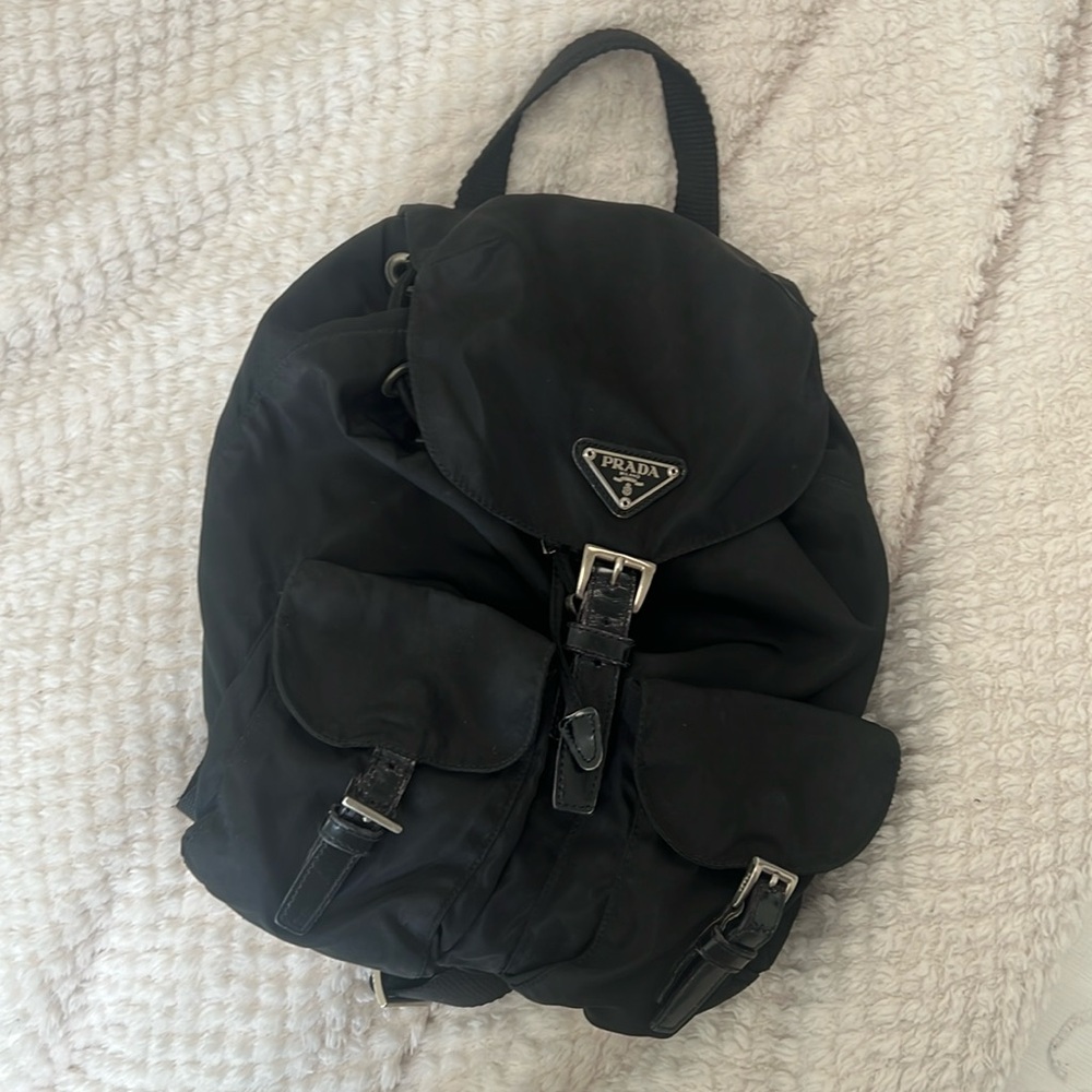 Prada Black Nylon Backpack with Sleek Design